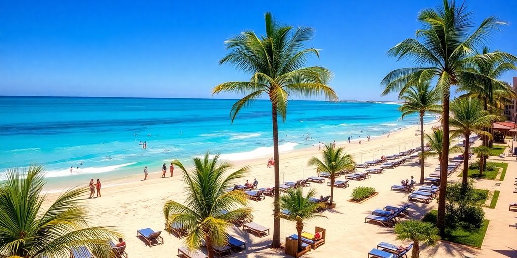 Beach scene at Royal Solaris Los Cabos resort.