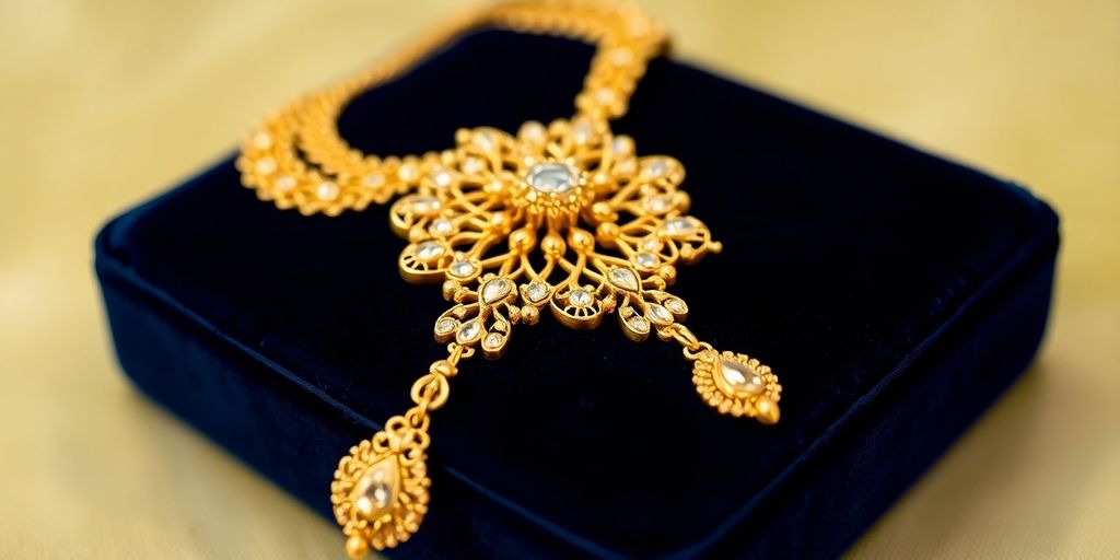Bijoux en or sur fond en velours.