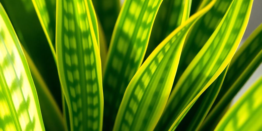 Planta sansevieria verde brillante