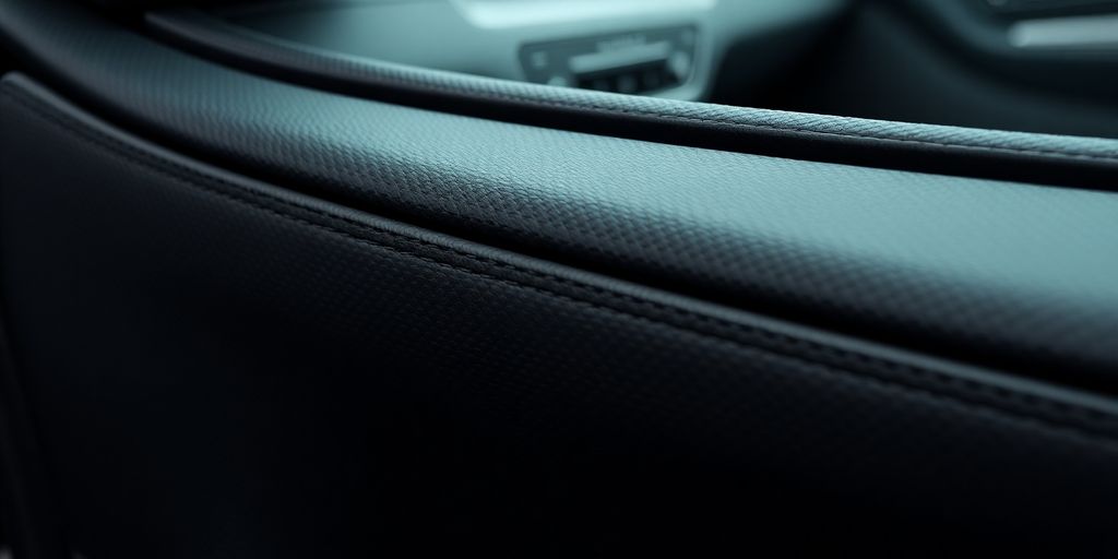 Close-up of car interior door panel.