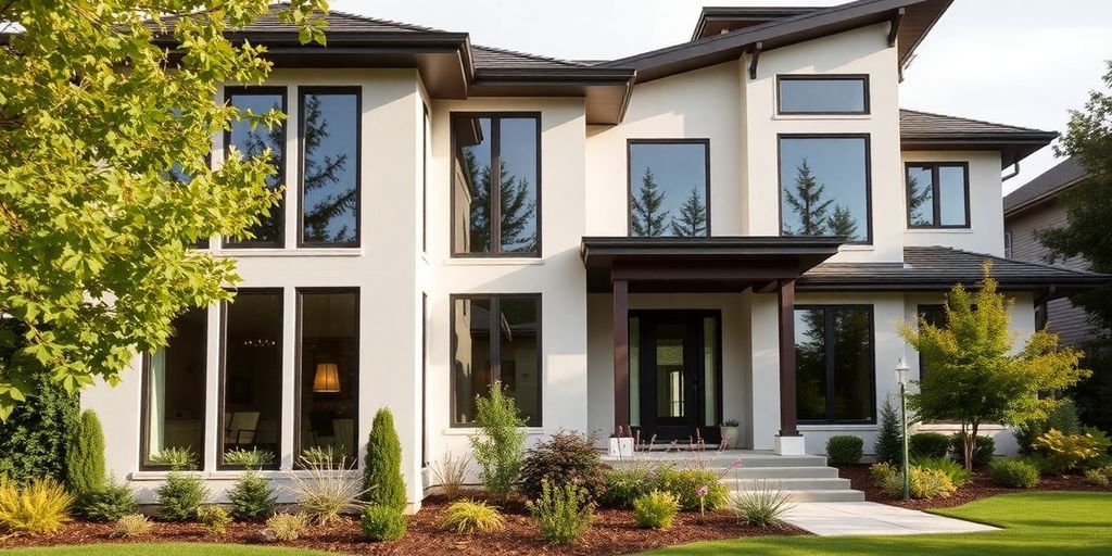 Building exterior with custom architectural details.