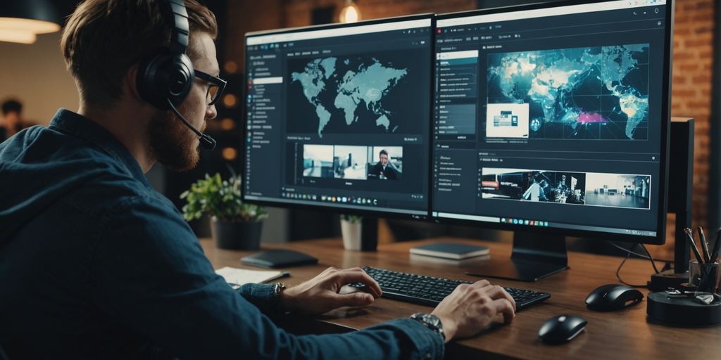 Robot automating social media tasks on a computer
