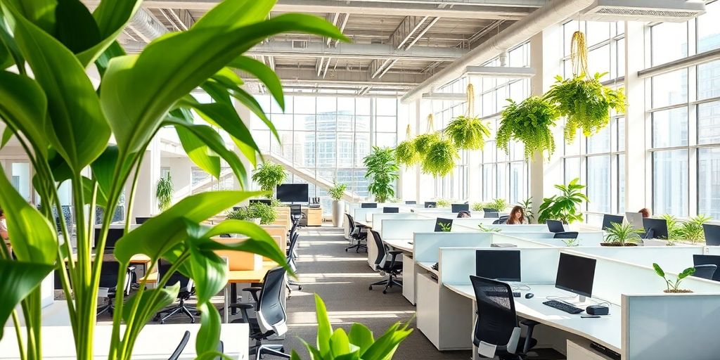 Modern office interior with natural light.