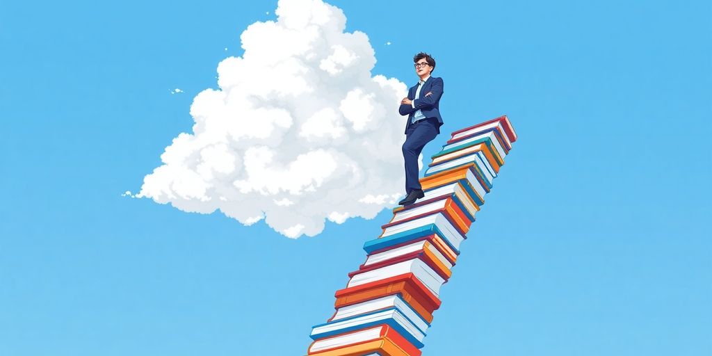 Person climbing ladder to clouds, no degree.