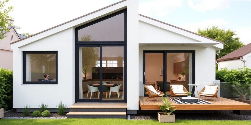 Casa pequena com varanda gourmet e cinema