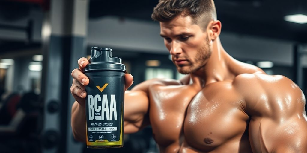 Personne buvant un shake de BCAA après un entraînement intense.
