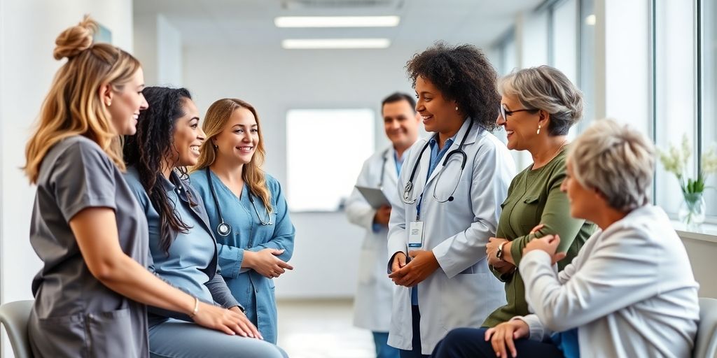 A person volunteering at a clinic.