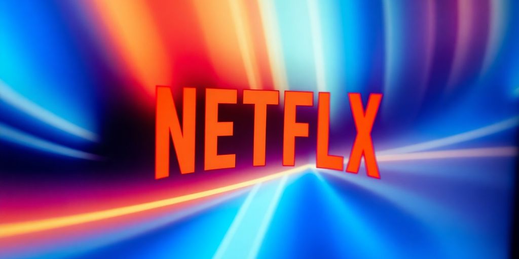 Netflix logo brightly displayed on a screen.
