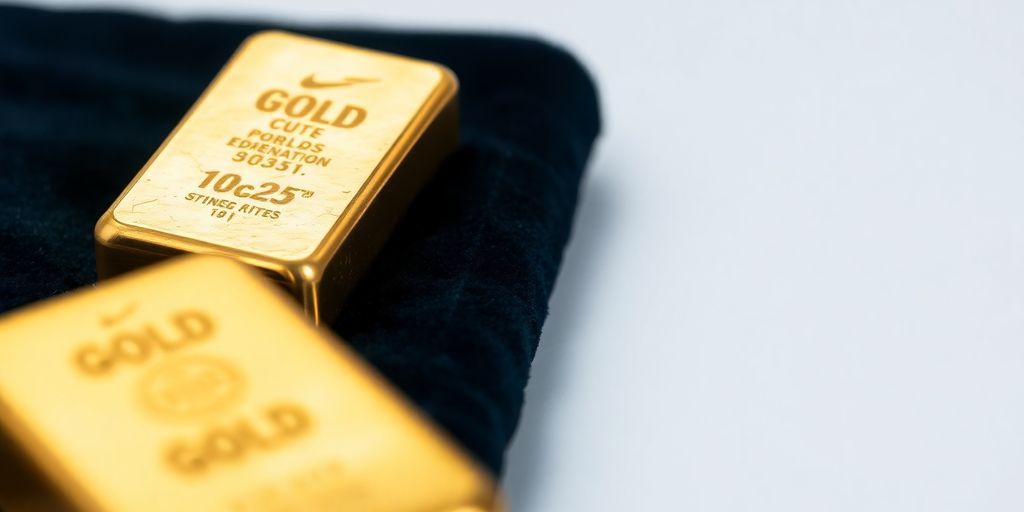 Lingot d'or sur un fond sombre.