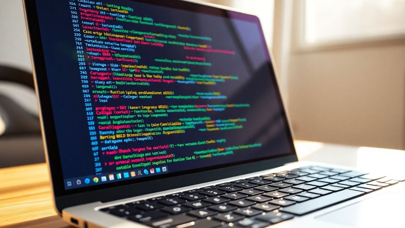 Python code on a laptop screen
