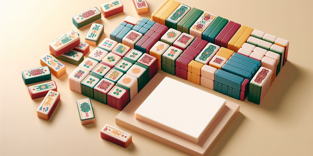 Mahjong tiles variety illustration