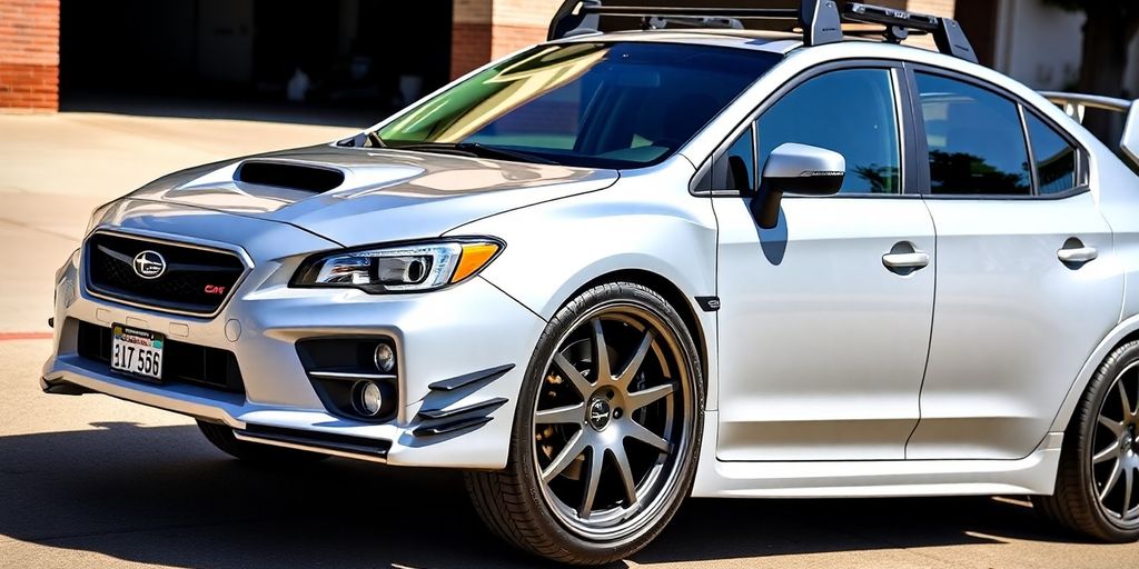 Subaru Impreza with custom accessories.