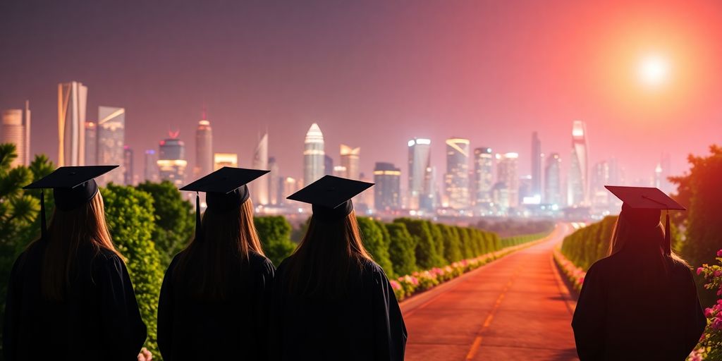 Students exploring career paths, diverse professional future