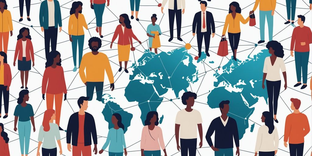 Global network of diverse people