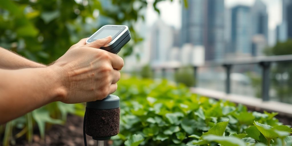 Urbane Gärtnerin im smarten Garten