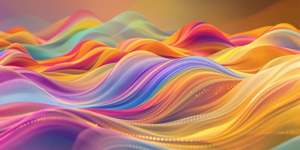 Abstract theta waves in vibrant colors representing financial success.