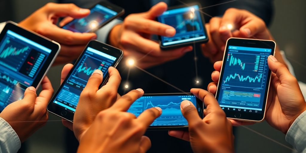 Secure trading platform on digital screens