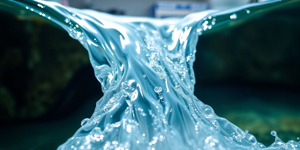 Shining clean data flowing through a digital pipeline.