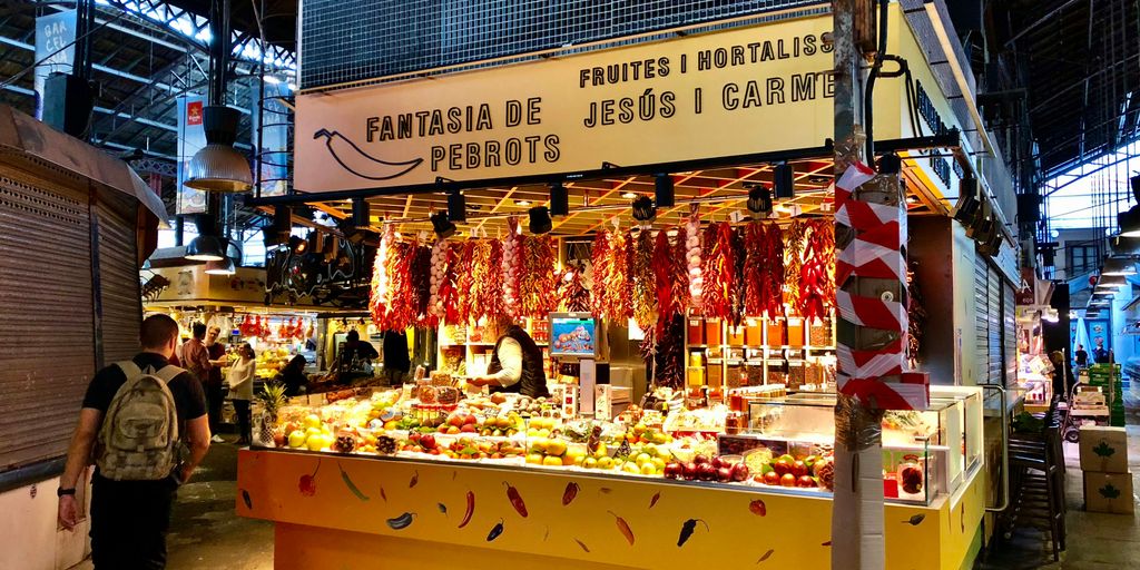 yellow and red food stall