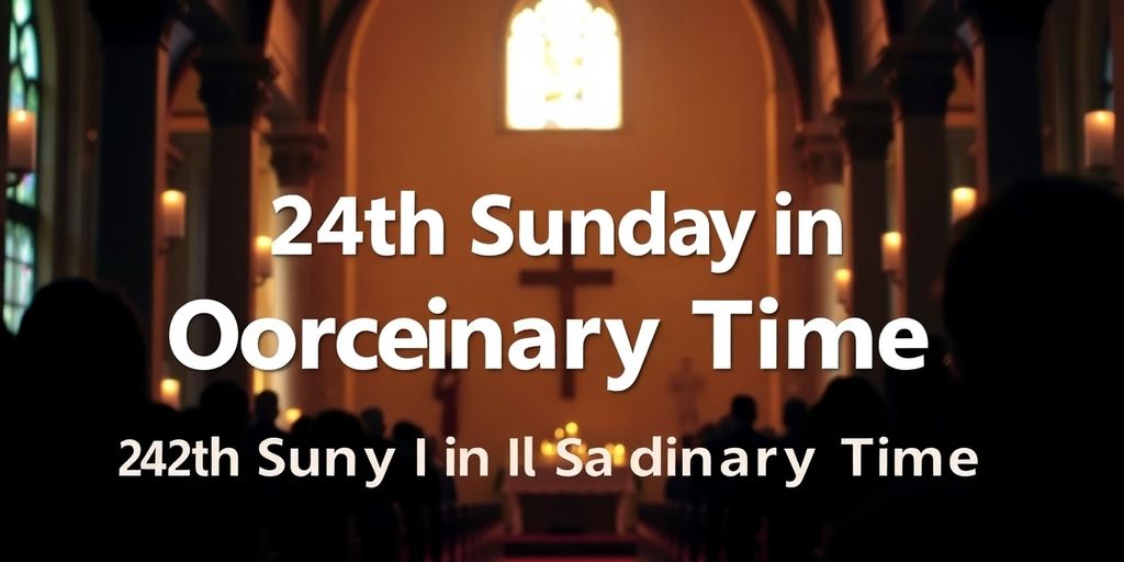 Silhouetted figures in a softly lit church interior.