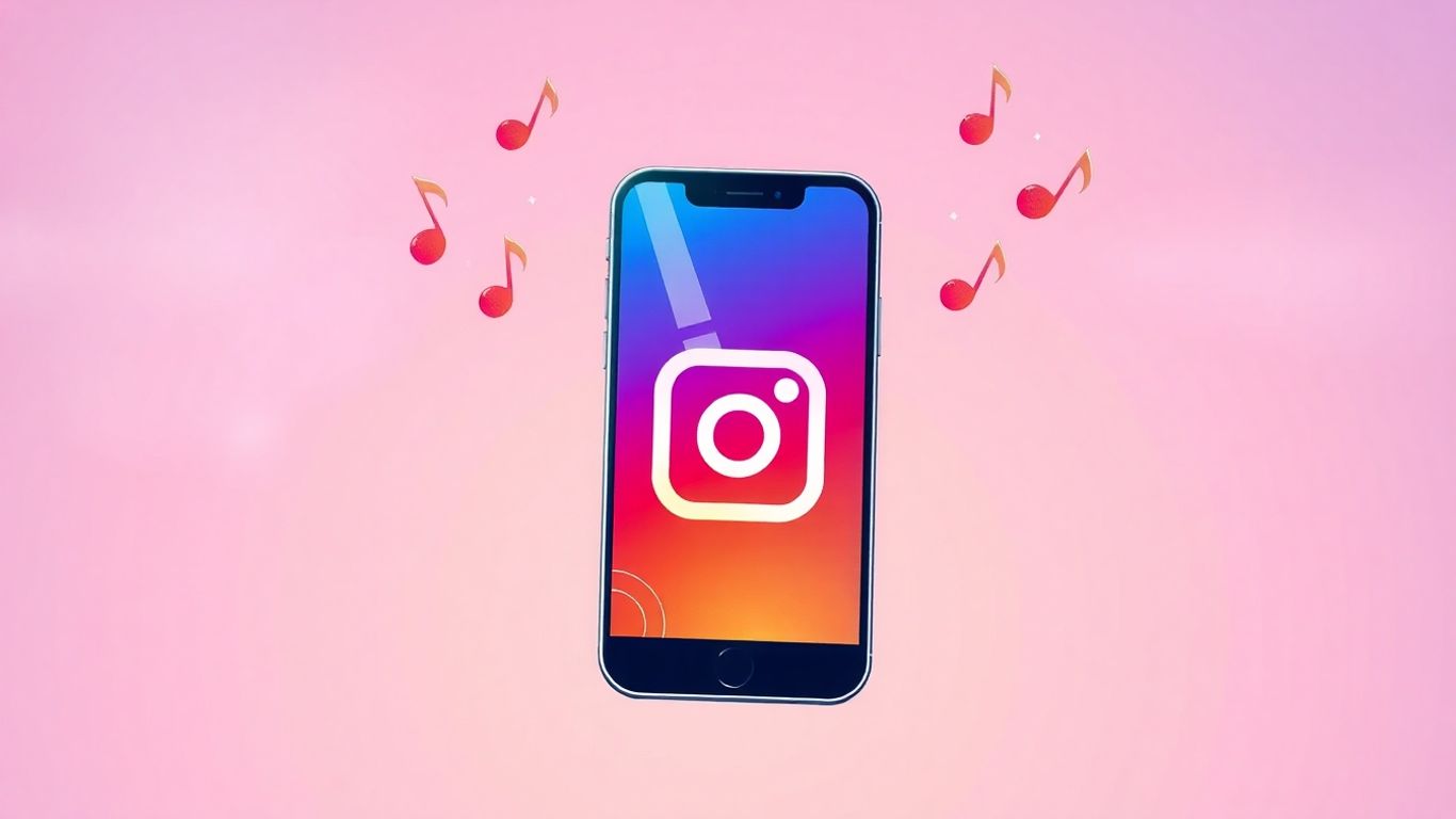 Instagram music integration on a smartphone screen.