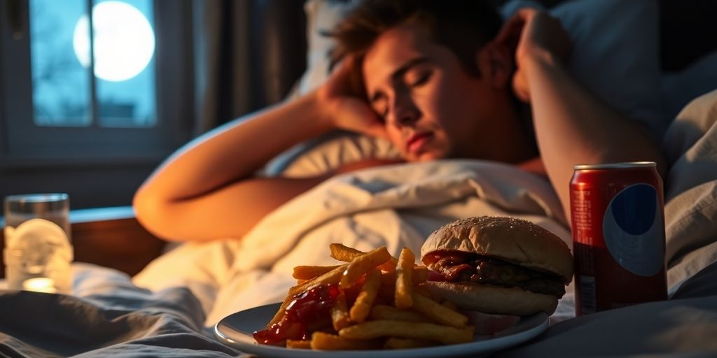 أطعمة غير صحية، نوم مضطرب