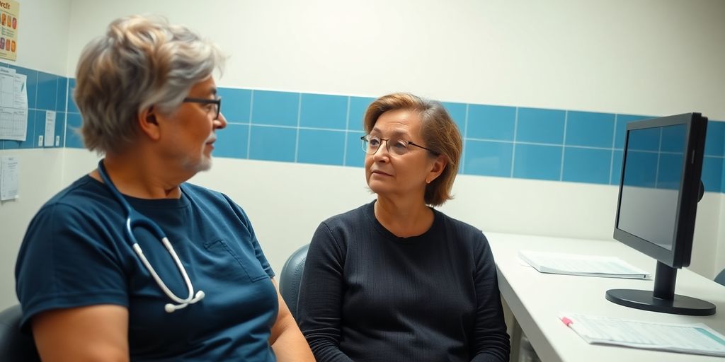 Patient and doctor reviewing diabetes care