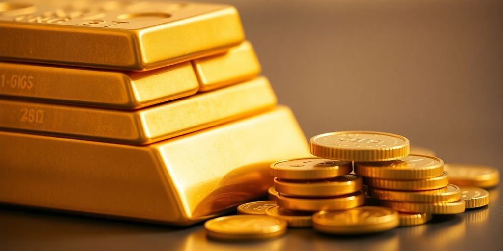 Lingots d'or et pièces d'or diversifiés