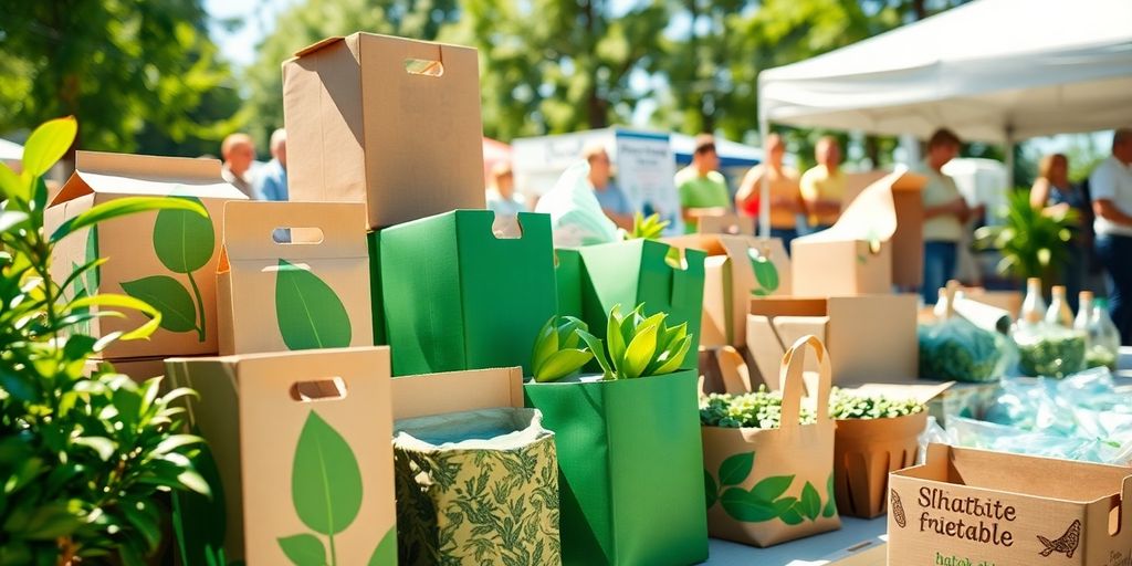 Green packaging at an eco-friendly event.
