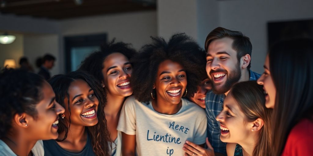 Friends laughing and sharing secrets.