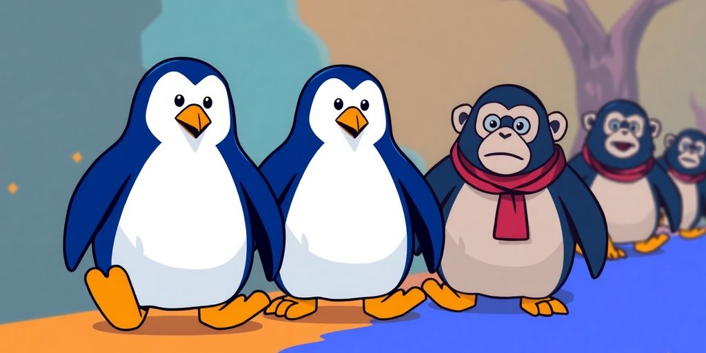 Penguins and apes digital art coins dropping value.