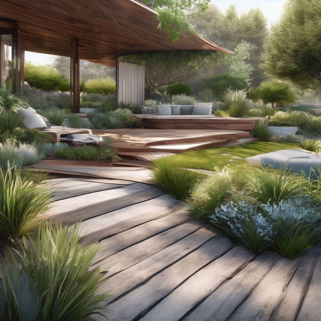 sustainable landscape design concept illustration