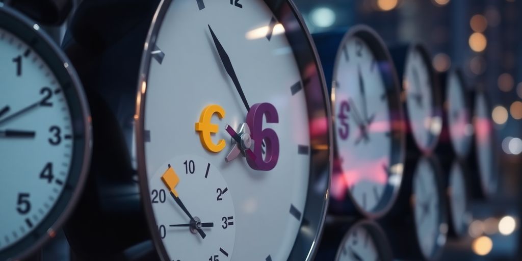 Global clock faces, currency symbols