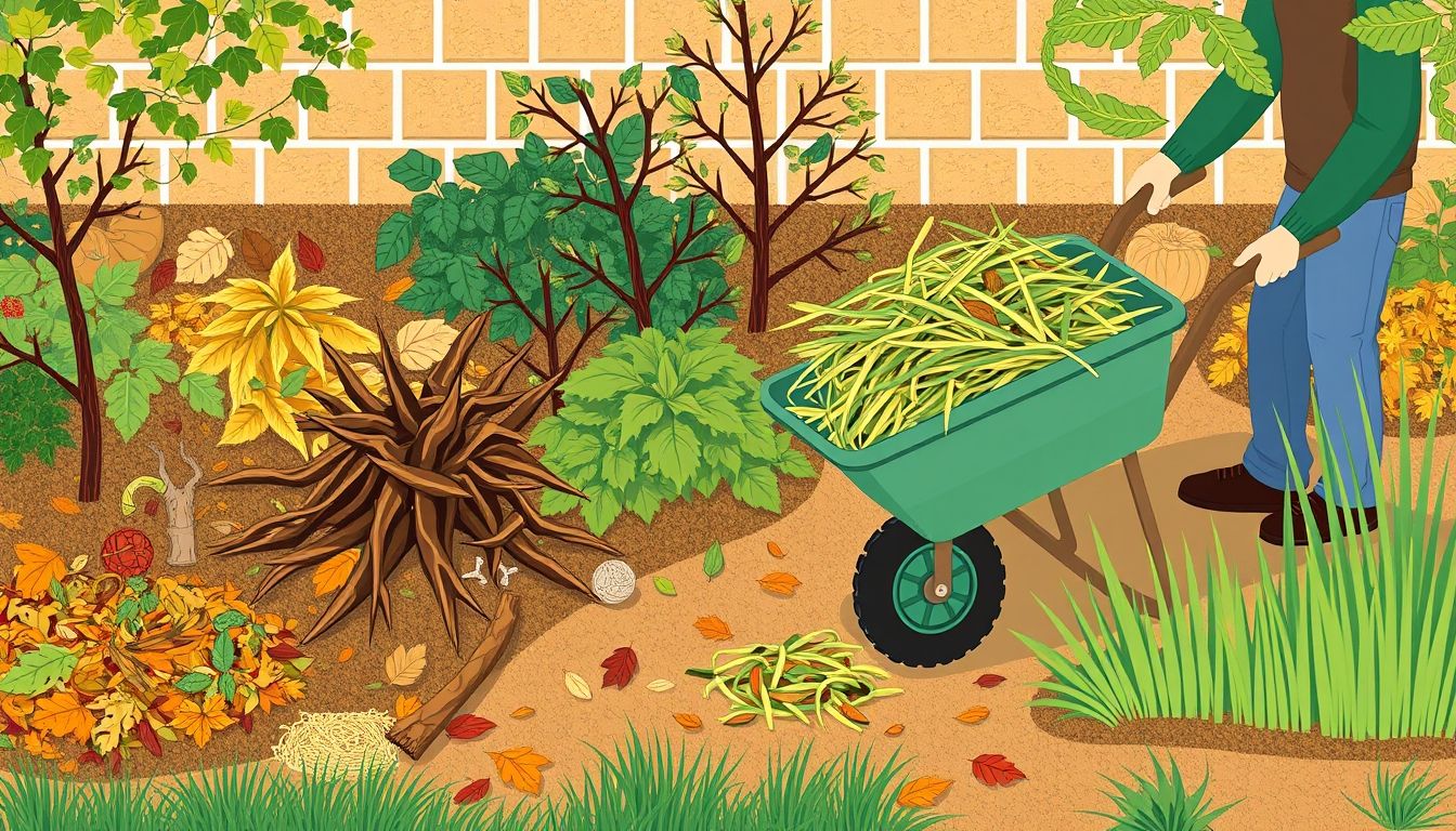 Person collecting garden waste in wheelbarrow