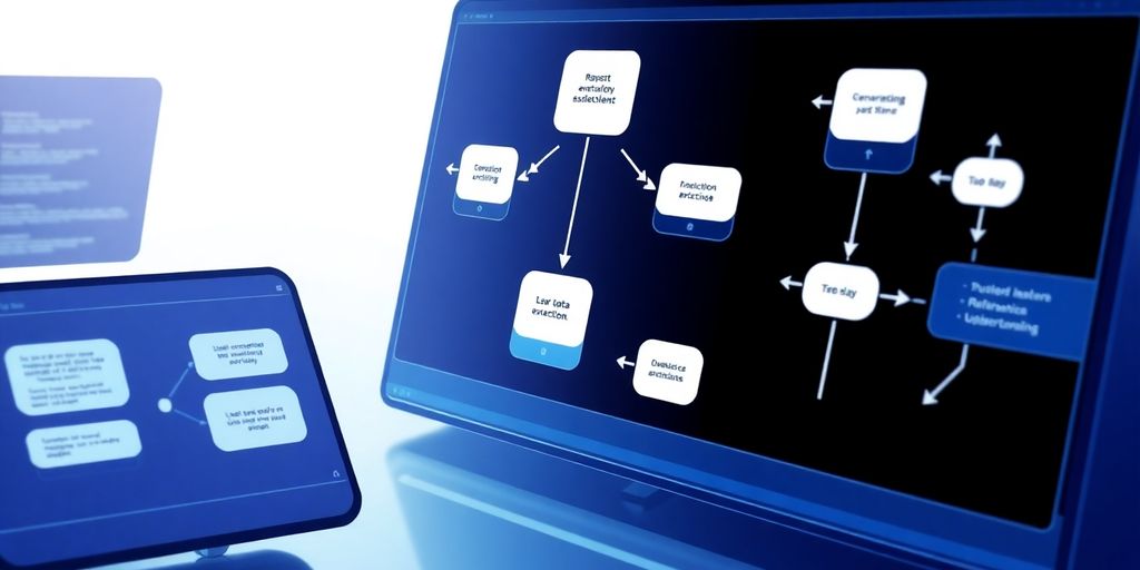 Ilustração de automação de processos com inteligência artificial.