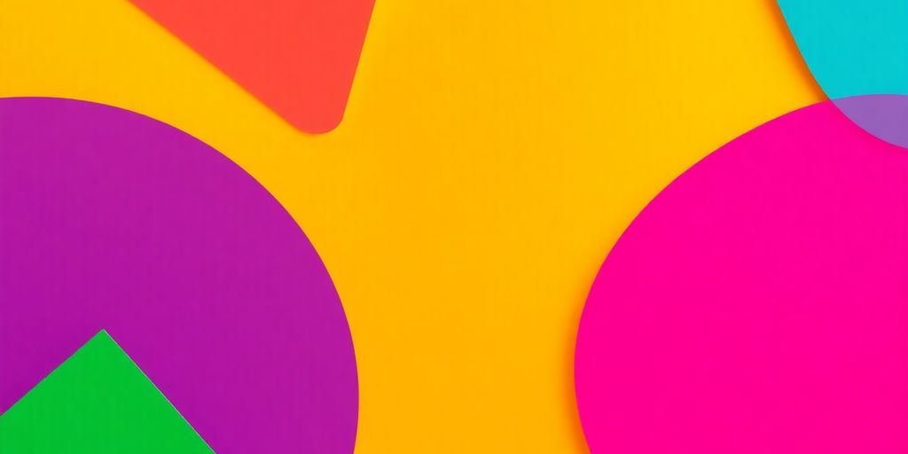 Website design concept with abstract shapes and color.