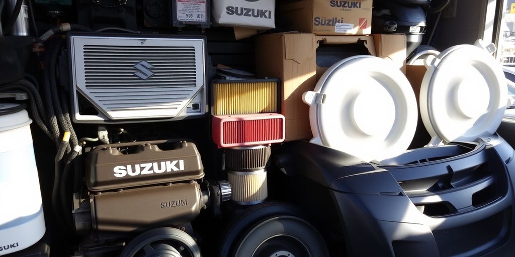 Selection of genuine Suzuki car parts.