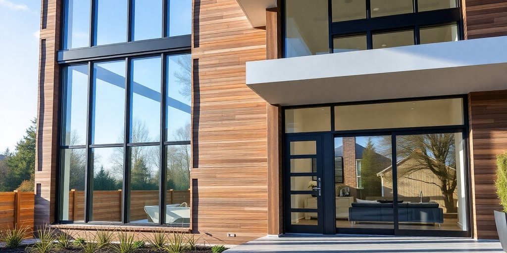 Modern home with Tafco windows highlighting style and quality.