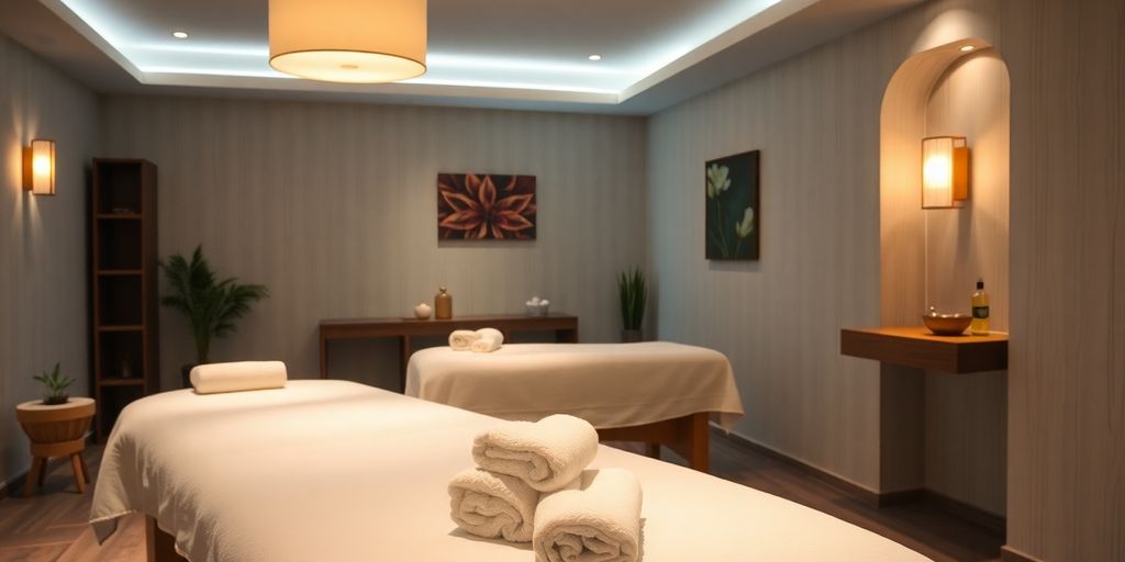 Temiz masaj masaları ve huzurlu bir atmosfer