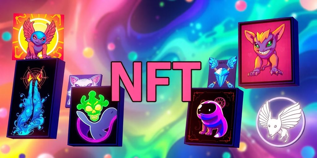 Colorful digital art pieces representing nft investment opportunities.