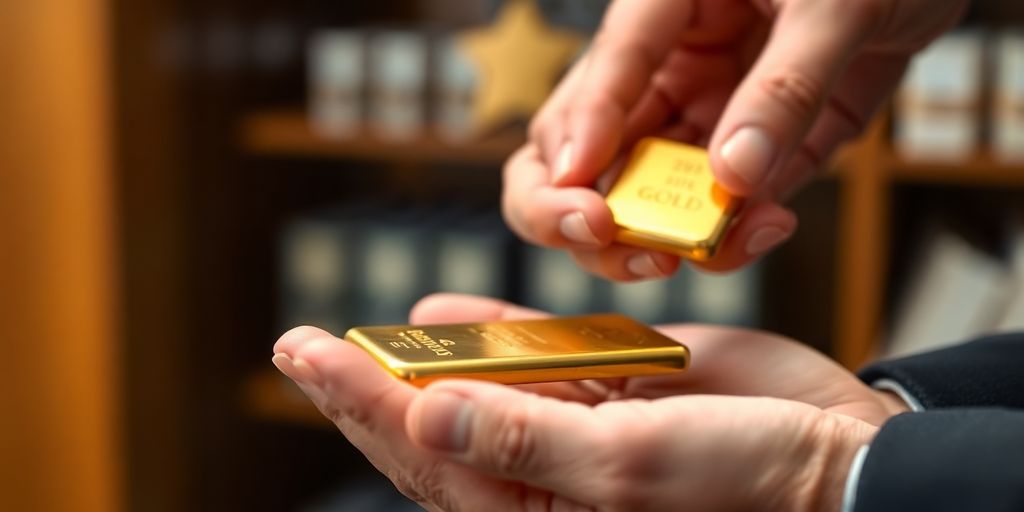 Échange sécurisé d'un lingot d'or.