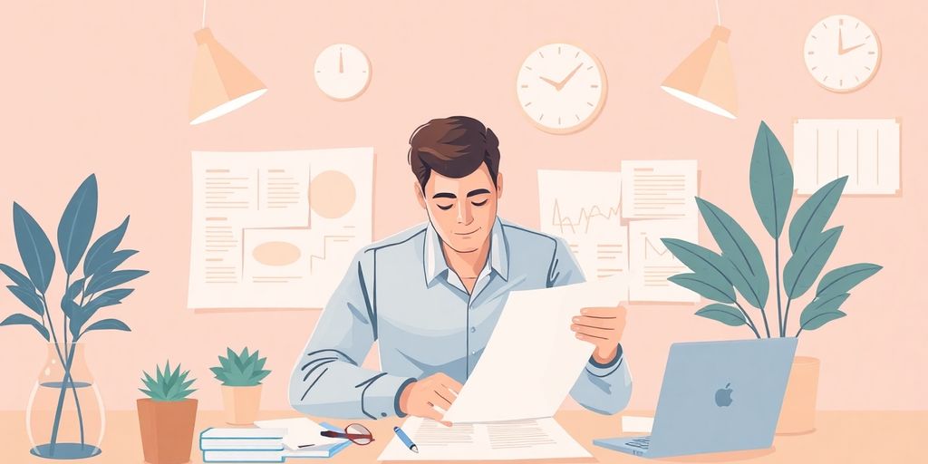 Illustrasjon av en gründer som lager forretningsplan.