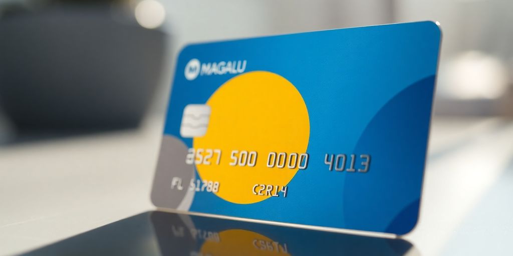 Cartão Magalu com design moderno e cores vibrantes