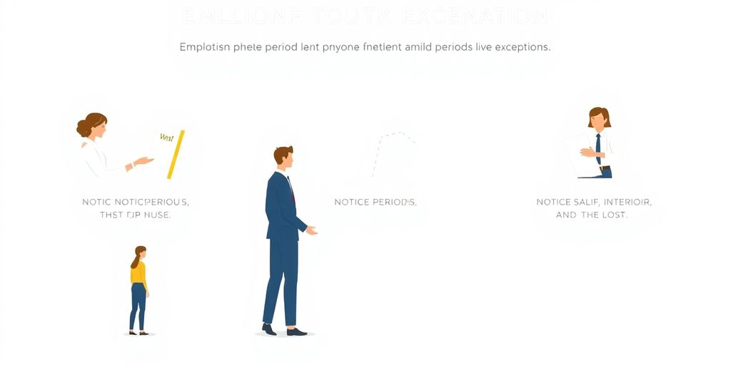 Illustrasjon av oppsigelsestid og unntak i arbeidsmiljøloven.