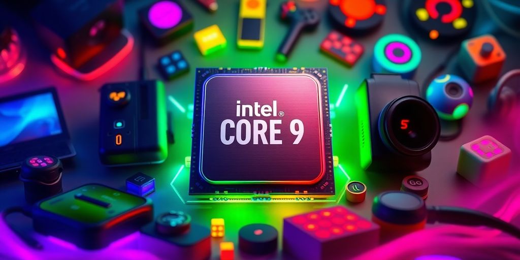Processador Intel Core i9 com ferramentas de jogos e criativas.