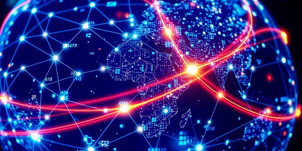 Global network of interconnected digital devices.