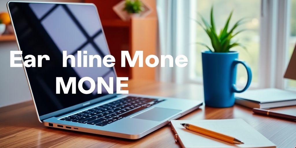 Espaço de trabalho com laptop e xícara de café.