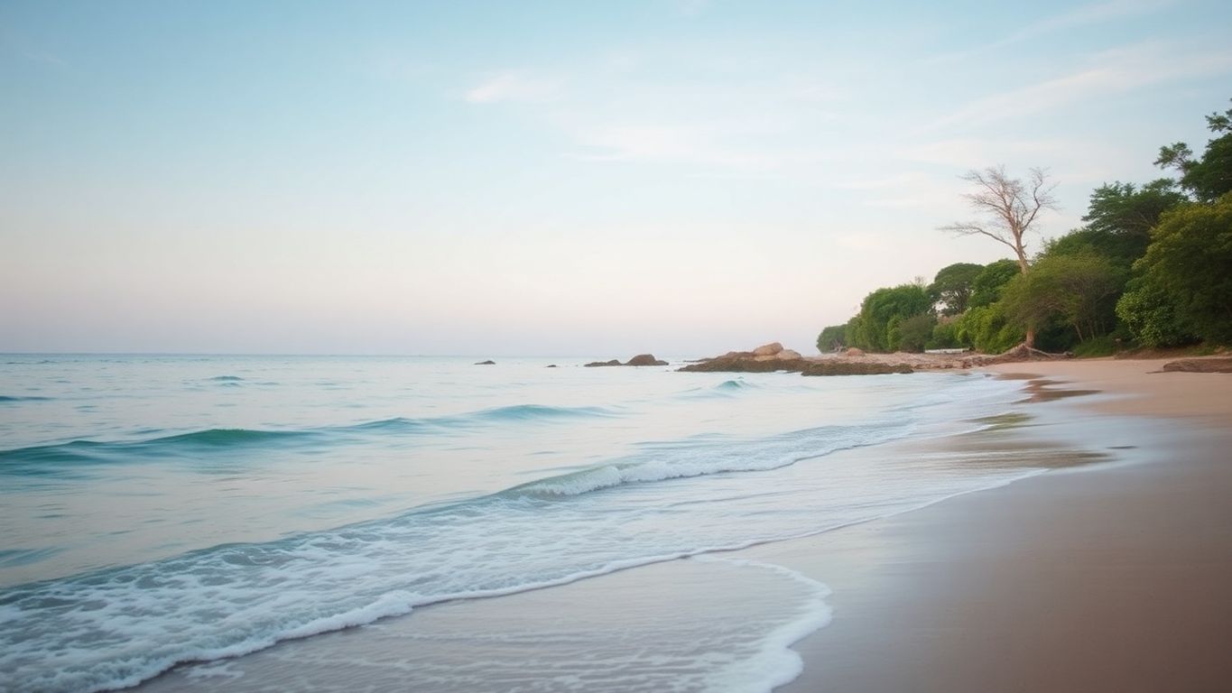 Serene landscape promoting relaxation and tinnitus relief.
