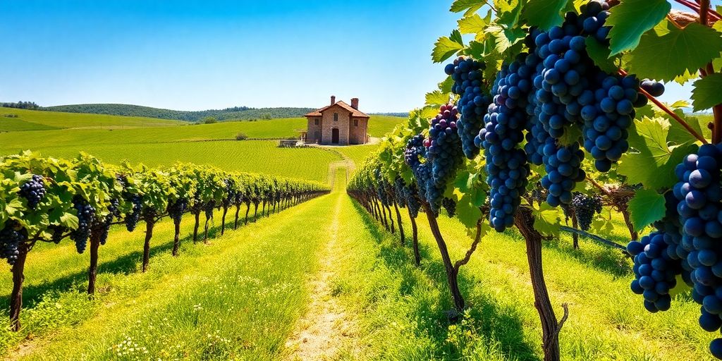 Vigneti ticinesi in autunno, uva matura.