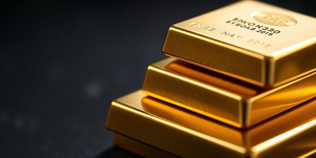 Lingot d'or sur fond sombre